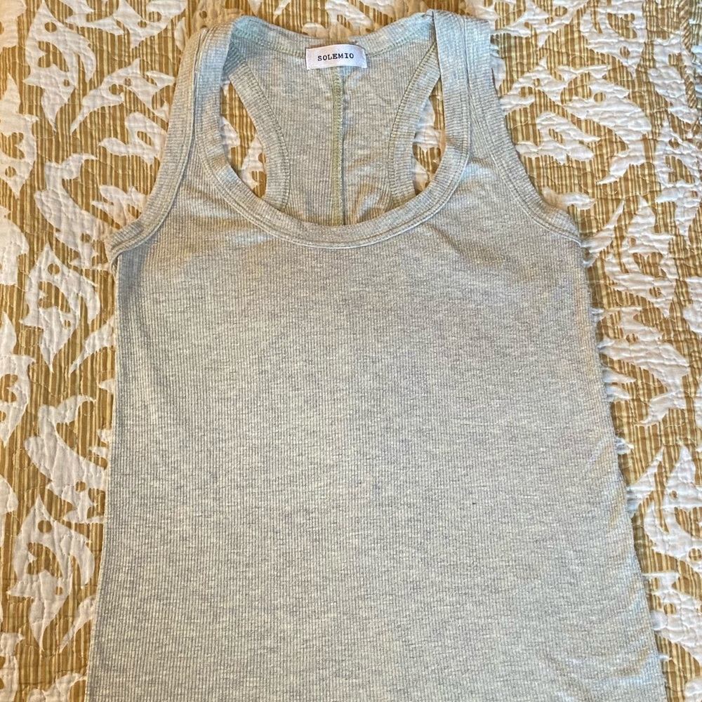 Solemio ribbed tank top